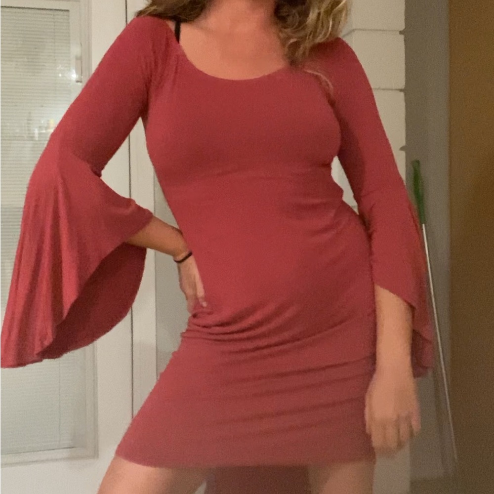 Long sleeved cotton dress